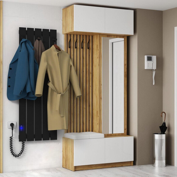 Электрический полотенцесушитель Laris Зебра Бостон ЧФ(Ч)5 R2 73207922 (400x1200, черный матовый, левый, с таймером), Доступные размеры: 400 x 1200, Цвет производителя: черный матовый, Подключение полотенцесушителя: левое, фото 2