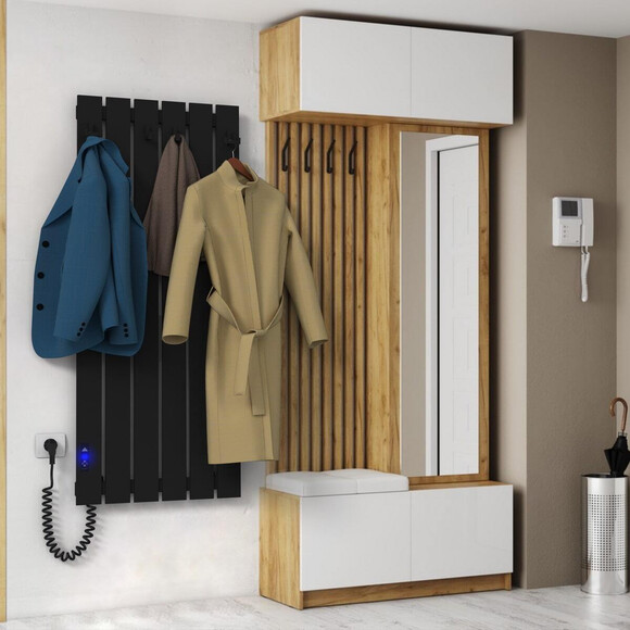 Электрический полотенцесушитель Laris Зебра Бостон ЧФ(Ч)6 R2 73207927 (480x1200, черный матовый, левый, с таймером), Доступные размеры: 480 x 1200, Цвет производителя: черный матовый, Подключение полотенцесушителя: левое, фото 2