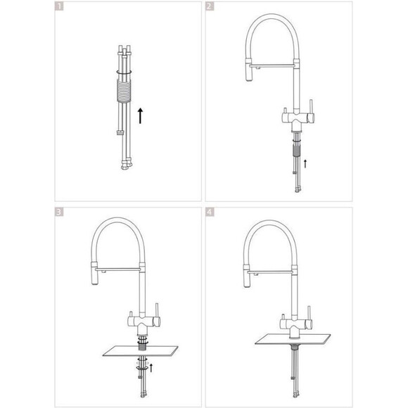 Смеситель для кухни Perla Oceli PSS5101 (хром/черный матовый, с гибким изливом и подключением питьевой воды), фото 5