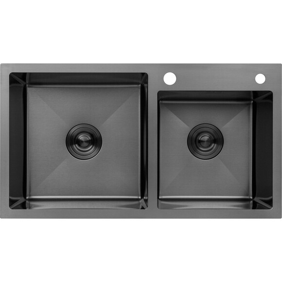 Кухонная мойка со смесителем Kroner KRS7843ZHMPVDPVD03817BLKSP026 (78x43 см, 3.0/1.0 мм, с коландером, дозатором и сифоном), фото 2