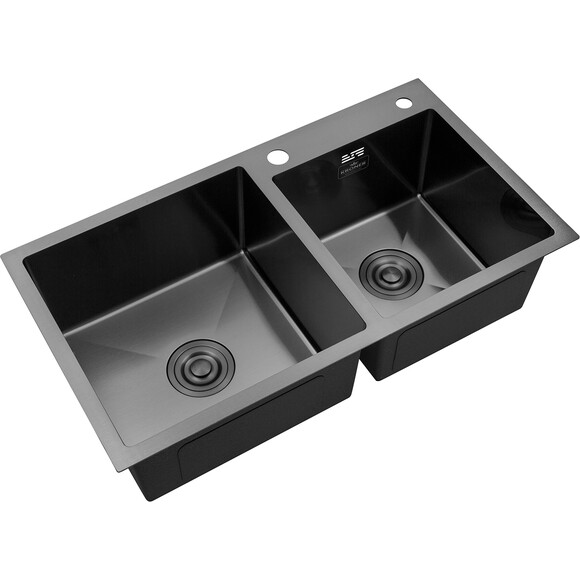 Кухонная мойка со смесителем Kroner KRS7843ZHMPVDPVD03817BLKSP026 (78x43 см, 3.0/1.0 мм, с коландером, дозатором и сифоном), фото 4