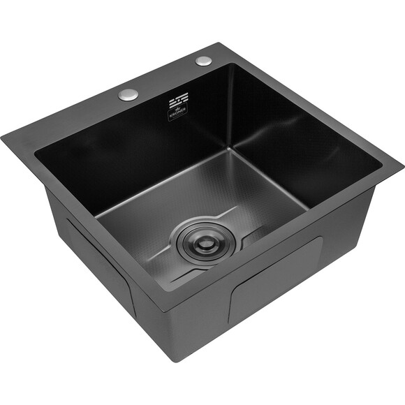 Кухонна мийка зі змішувачем Kroner KRD5050HMPVDSCH035PVDSP026 (50x50 см, 3.0/1.0 мм, з дозатором та сифоном), фото , изображение 4