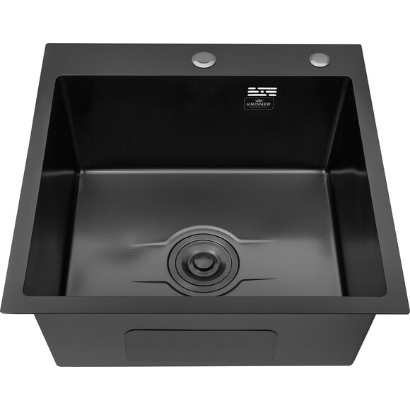 Кухонна мийка зі змішувачем Kroner KRD5050HMPVDSCH035PVDSP026 (50x50 см, 3.0/1.0 мм, з дозатором та сифоном), фото , изображение 3