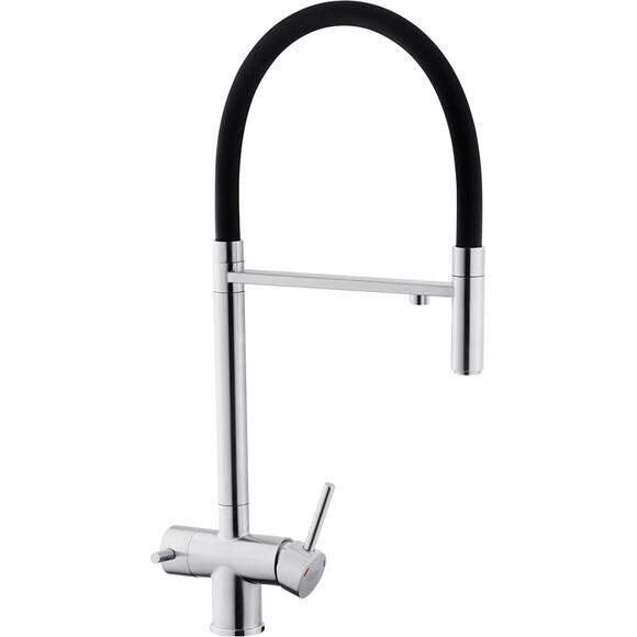 Кухонная мойка со смесителем Kroner KRG6050HMESG03815BLKSP016 (60x50 см, 3.0/1.0 мм, с коландером, дозатором и сифоном), фото 13