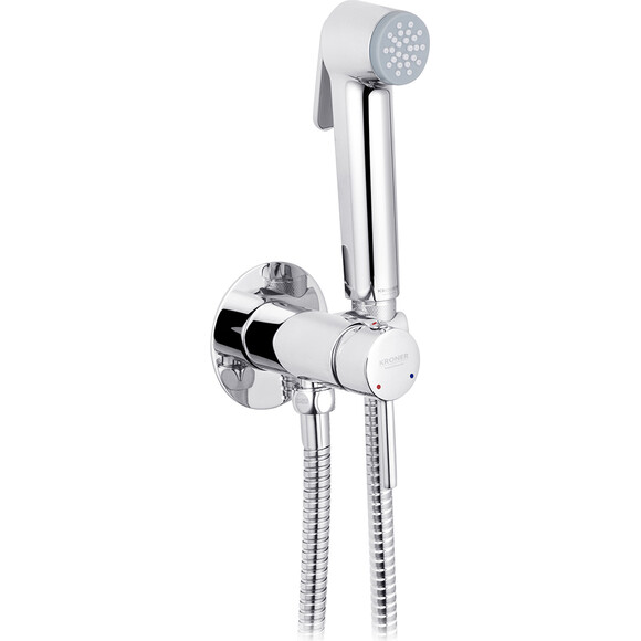 Комплект смесителей для ванной комнаты Kroner Armada+Bidet KRAW063W010C082 (W063+W010+C082, хром/белый), фото 24