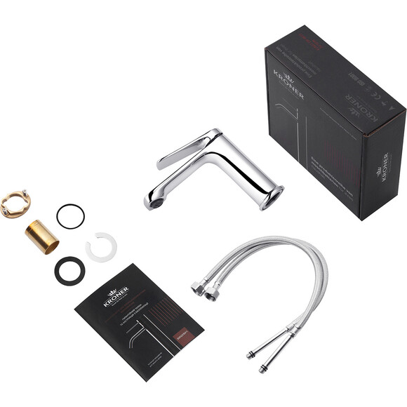 Комплект смесителей для ванной комнаты и кухни Kroner Makon KRC060C030TC010 (C060+C030-T+C010, хром), Цвет производителя: хром, фото 23