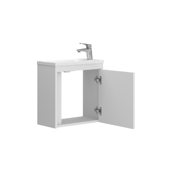 Тумба с раковиной Devit Small 063050W (50 см, белая глянцевая, подвесная), Цвет производителя: белый глянец, фото 2