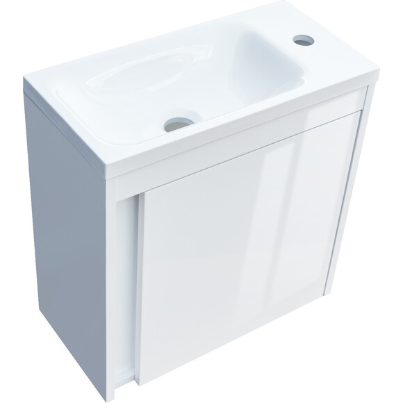 Тумба с раковиной Devit Small 063050W (50 см, белая глянцевая, подвесная), Цвет производителя: белый глянец, фото 6