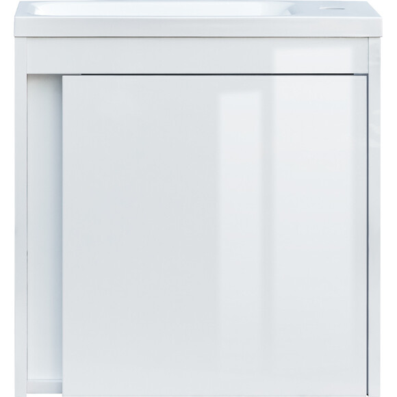 Тумба с раковиной Devit Small 063050W (50 см, белая глянцевая, подвесная), Цвет производителя: белый глянец, фото 5