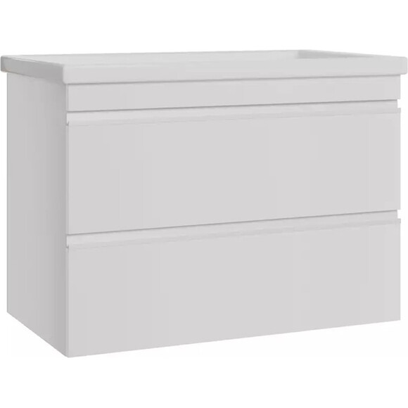 Тумба с раковиной Devit Frame 753080W (80 см, белая глянцевая, подвесная, с сифоном), Доступные размеры: 80, Цвет производителя: белый глянец, фото 2