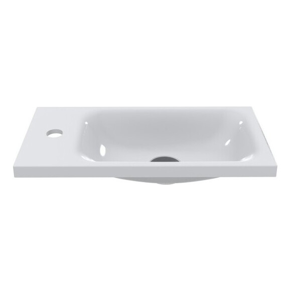 Тумба с раковиной Devit Small 063050W (50 см, белая глянцевая, подвесная), Цвет производителя: белый глянец, фото 7