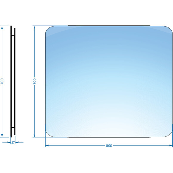 Дзеркало для ванної кімнати Devit Basic 4800700 (80x70 см), Доступні розміри: 80 x 70, фото , изображение 3