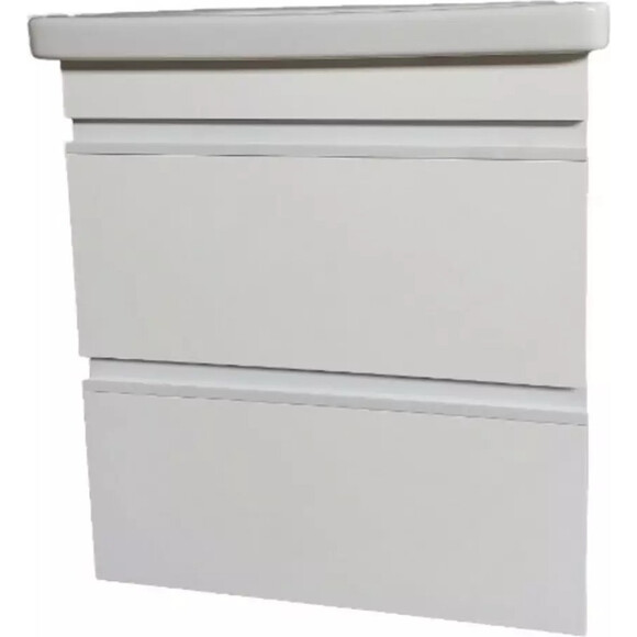 Тумба с раковиной Devit Frame 753055W (55 см, белая глянцевая, подвесная, с сифоном), Доступные размеры: 55, Цвет производителя: белый глянец, фото 4