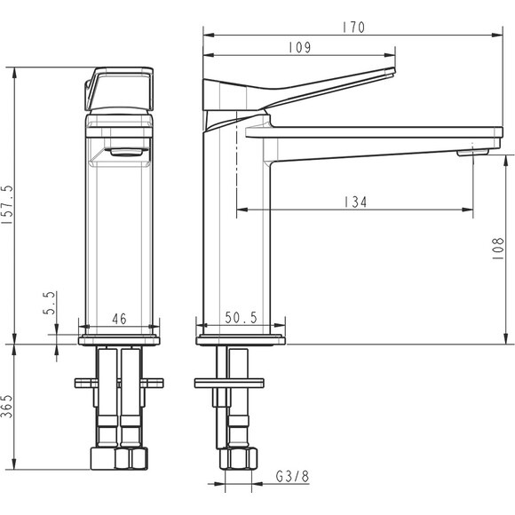 Смеситель для умывальника Devit UP 81011120B (черный матовый), фото 3