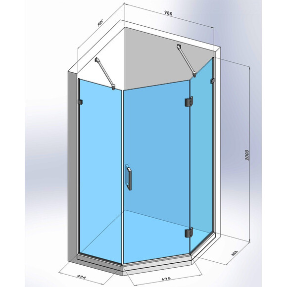 Душевая кабина Devit Art 3.0 SE0240 (100x100 см, стекло прозрачное, профиль хром), Доступные размеры: 100 x 100, Цвет производителя: хром, фото 8