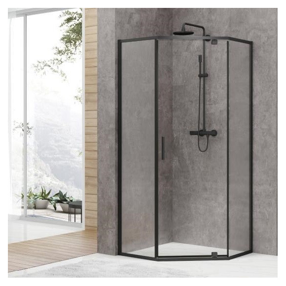 Душова кабіна Devit Art 2.0 FEN0140B (90x90 см, прозоре скло, профіль чорний матовий), Доступні розміри: 90 x 90, Колір виробника: чорний матовий, фото 