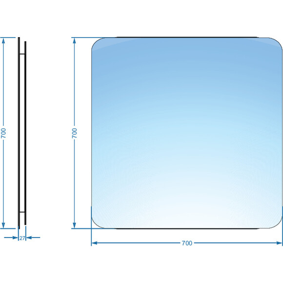 Дзеркало для ванної кімнати Devit Basic 4700700 (70x70 см), Доступні розміри: 70 x 70, фото , изображение 3