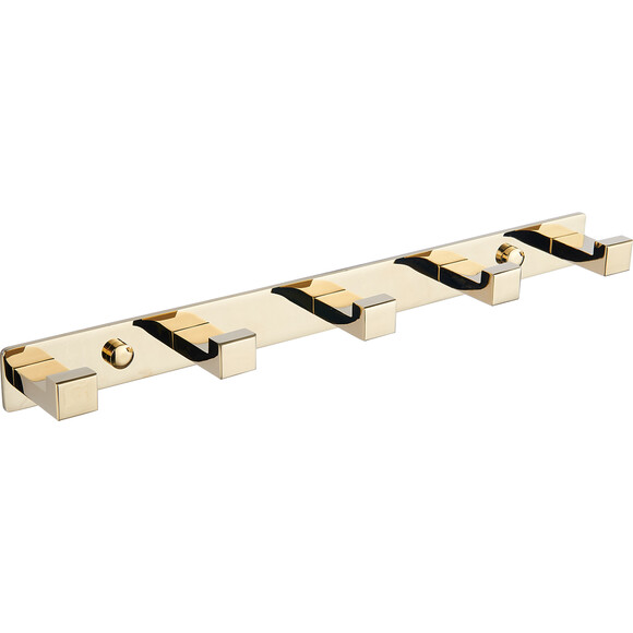 Крючок для ванной комнаты VBI Quadro Gold VBI-049705GL (золото, пятерной), Цвет производителя: золото, фото 