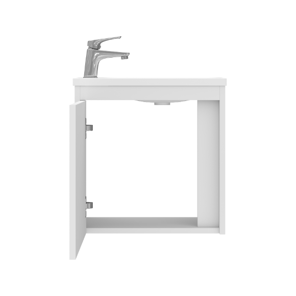 Тумба с раковиной Devit Small 063050W (50 см, белая глянцевая, подвесная), Цвет производителя: белый глянец, фото 3