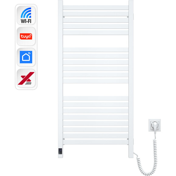 Електрична рушникосушарка Navin Авангард X Sensor Wi-Fi 12-172055-4810 (480x1000, білий, права, сенсорний, з таймером), Доступні розміри: 480 x 1000, Колір виробника: білий, Підключення рушникосушарки: праве, фото 