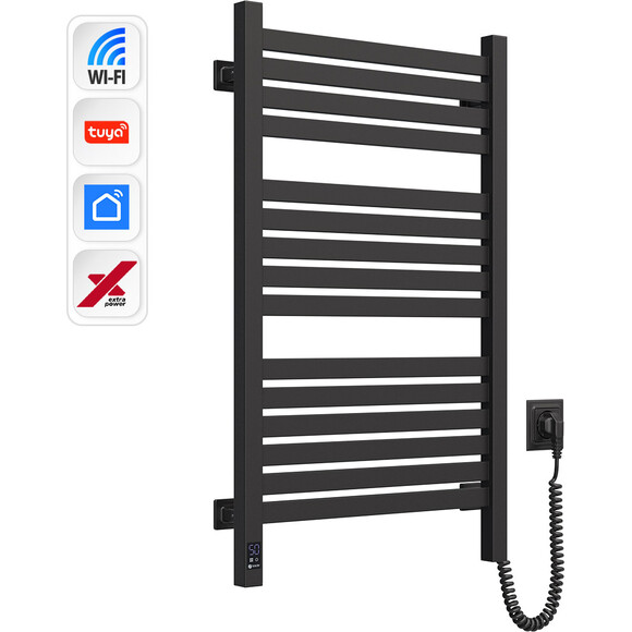 Электрический полотенцесушитель Navin Авангард X Sensor Wi-Fi 12-272055-4880 (480x800, черный муар, правый, сенсорный, с таймером), Доступные размеры: 480 x 800, Цвет производителя: черный матовый, Подключение полотенцесушителя: правое, фото 2
