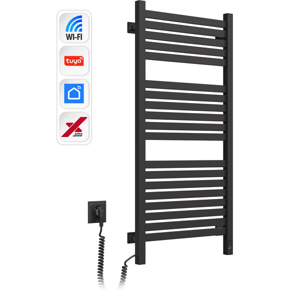Электрический полотенцесушитель Navin Авангард X Sensor Wi-Fi 12-272155-4810 (480x1000, черный муар, левая, сенсорный, с таймером), Доступные размеры: 480 x 1000, Цвет производителя: черный муар, Подключение полотенцесушителя: левое, фото 2