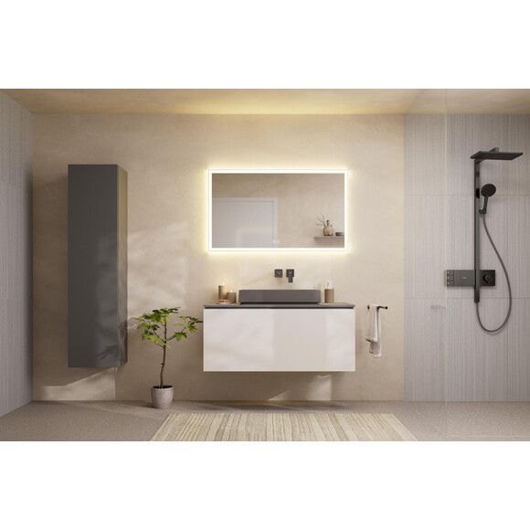 Душова система із термостатом Hansgrohe Raindance Alive Q 2jet Brushed Black Chrome 24590340 (брашований чорний хром), Колір виробника: брашований чорний хром, фото , изображение 5