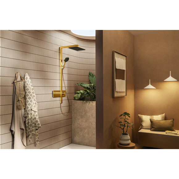 Душова система із термостатом Hansgrohe Raindance Alive Q 2jet Polished Gold Optic 24590990 (золото), Колір виробника: золото, фото , изображение 3