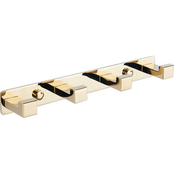 Крючок для ванной комнаты VBI Quadro Gold VBI-049704GL (золото, четверной), Цвет производителя: золото, фото 