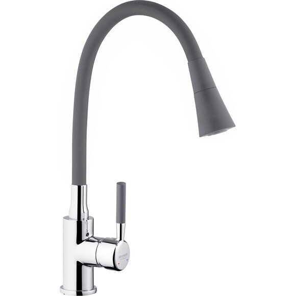 Кухонна мийка зі змішувачем Kroner KRD5843HMBGRA43332C132GRASP016 (58x43 см, 3.0/1.0 мм, з дозатором та сифоном, з сушаркою для посуду), фото , изображение 11