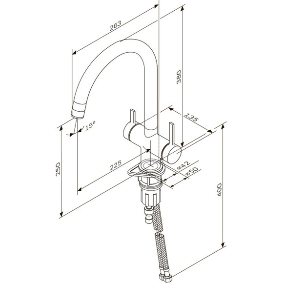 Смеситель для кухни Am.Pm Func F8F07700 (хром, с подключением питьевой воды), Цвет производителя: хром, фото 11