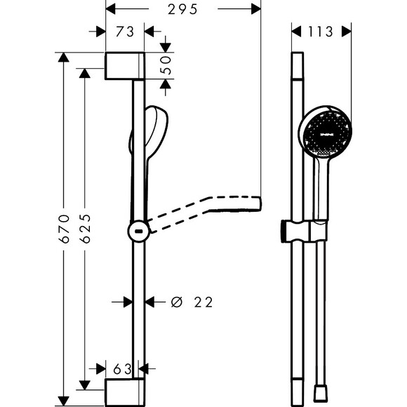 Душовий гарнітур Hansgrohe Activera Select S 2Jet EcoSmart+ Chrome 28045000 (хром), Колір виробника: хром, фото , изображение 6