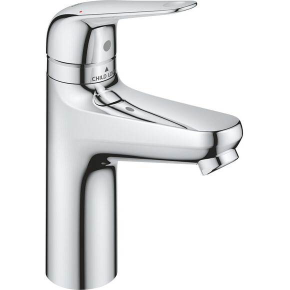 Змішувач для умивальника Grohe QuickFix Swift Child Lock M-Size Chrome 24327001 (хром, з донним клапаном), фото 