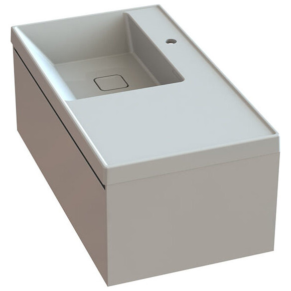 Тумба Snail Петрос з умивальником Snail Тукан 890KD1370A100 (90 см, біла глянсова, підвісна), фото , изображение 6