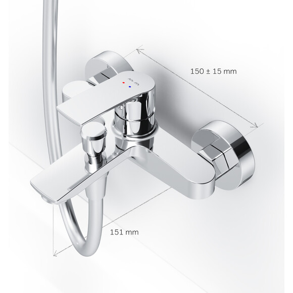 Смеситель для ванны Am.Pm Pride F7C10000 (хром), Цвет производителя: хром, фото 13