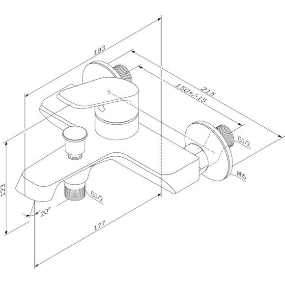 Смеситель для ванны Am.Pm Func F8F10022 (черный матовый), Цвет производителя: черный матовый, фото 11