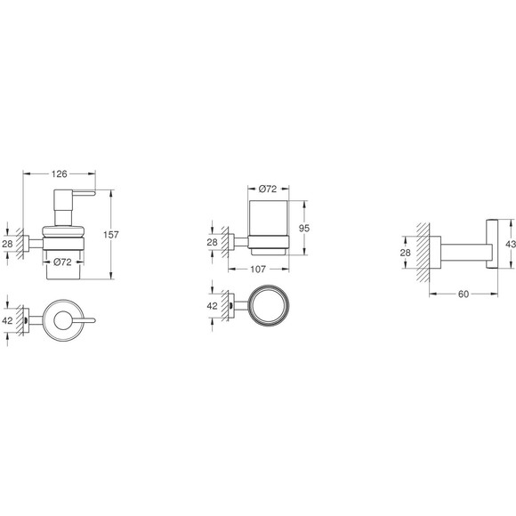 Набір аксесуарів 3 в 1 Grohe Essentials Cube BF40511EC (40511001+40755001+40756001), фото , изображение 8