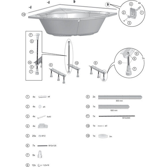 Ножки для ванны Ravak NewDay, Gentiana CY65000000, фото 3