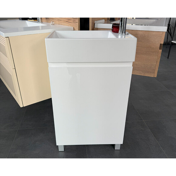 Тумба Snail Тіна з умивальником Snail Веста 500КМ164RA100 (50 см, біла глянсова, права, підлогова), Доступні розміри: 50 x 30  R, фото , изображение 10
