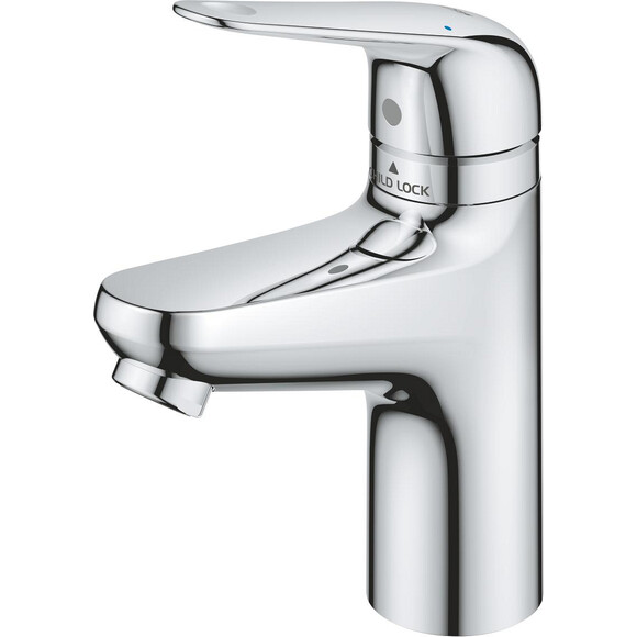 Змішувач для умивальника Grohe QuickFix Swift Child Lock S-Size Chrome 24319001 (хром, з донним клапаном), фото , изображение 3