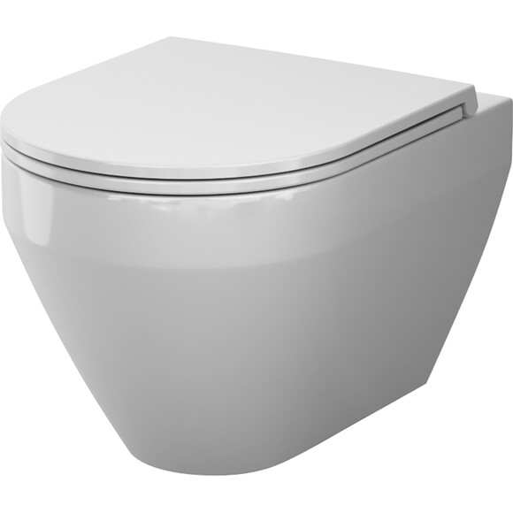Безободковый подвесной унитаз Am.Pm Spirit V2.0 AquaSpin CSB1900SC (воронкообразный, с сиденьем), фото 