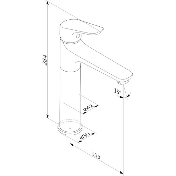 Змішувач для умивальника Damixa Jupiter Black 770250301 (чорний, високий), Колір виробника: чорний, фото , изображение 6