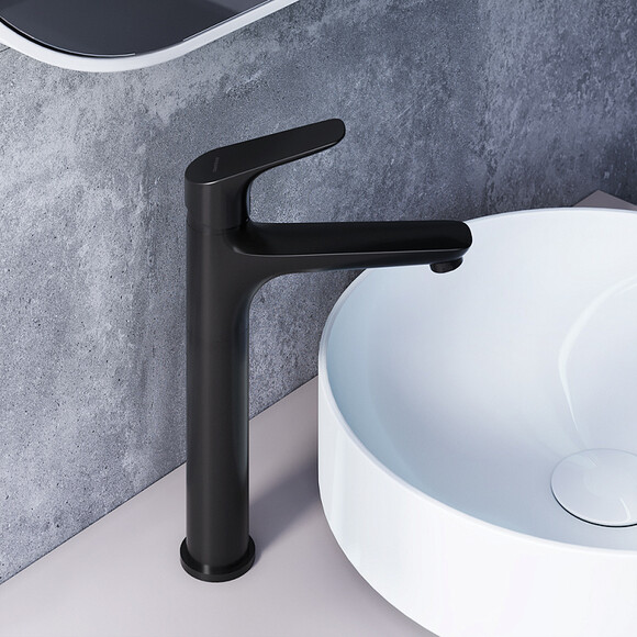 Змішувач для умивальника Damixa Jupiter Black 770250301 (чорний, високий), Колір виробника: чорний, фото , изображение 2