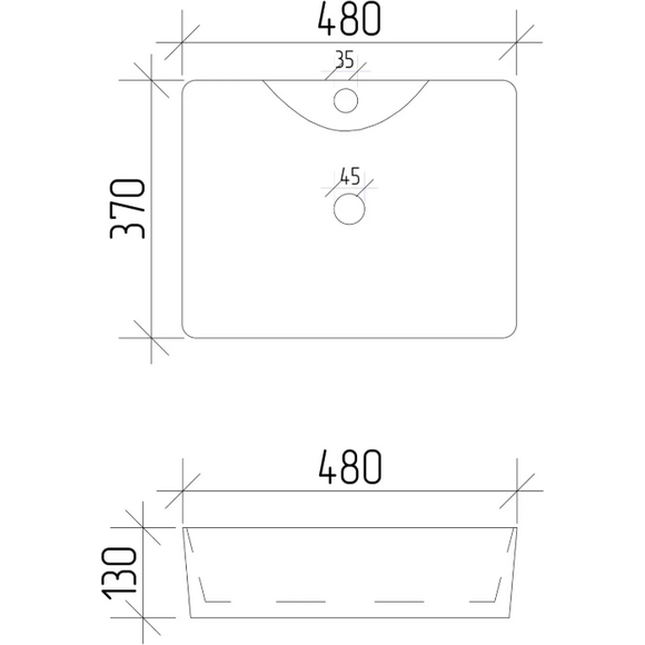 Раковина VBI Forli Black Marmo Glossy White VBI-011107 (48x37 см, черный мрамор глянцевый), Доступные размеры: 48 x 37, Цвет производителя: черный мрамор глянцевый, фото 5