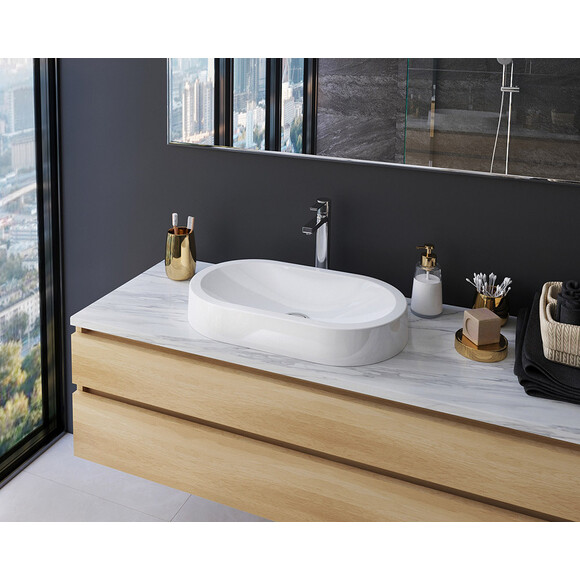 Умывальник Snail Олимпия White Glossy 150A100 (60x35 см, белый глянцевый), Цвет производителя: белый глянец, фото 7