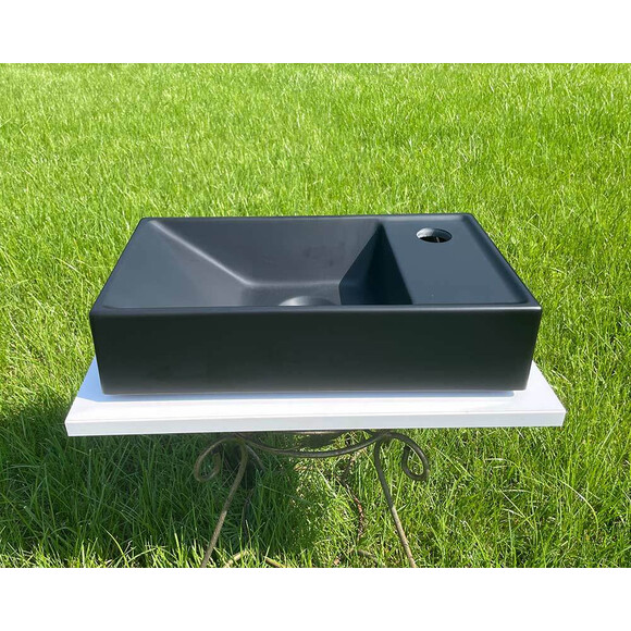 Умывальник Snail Эстель R Black Matt 152A200M (40x22 см, черный матовый), Доступные размеры: 40 x 22 R, Цвет производителя: черный матовый, фото 2