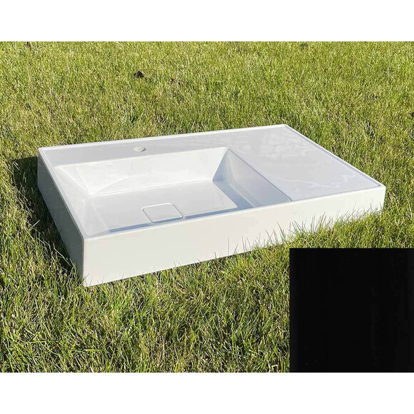 Умывальник Snail Лира Black Glossy 161A200 (80x50 см, черный глянцевый, с крылом), Цвет производителя: черный глянец, фото 2