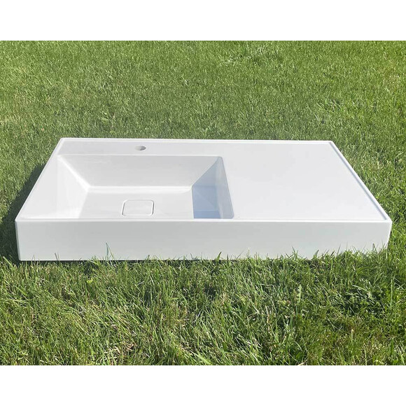 Умывальник Snail Арфа White Glossy 162A100 (90x50 см, белый глянцевый, с крылом), Цвет производителя: белый глянец, фото 2
