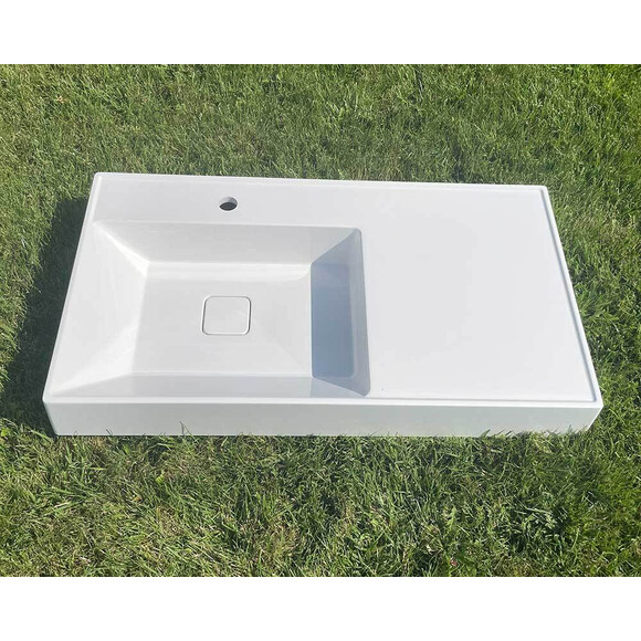 Умывальник Snail Арфа White Glossy 162A100 (90x50 см, белый глянцевый, с крылом), Цвет производителя: белый глянец, фото 3