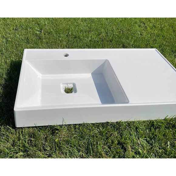 Умывальник Snail Арфа White Glossy 162A100 (90x50 см, белый глянцевый, с крылом), Цвет производителя: белый глянец, фото 4